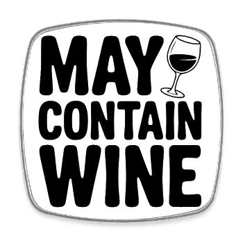 Peut contenir du vin - Magnet carré - blanc - Devant