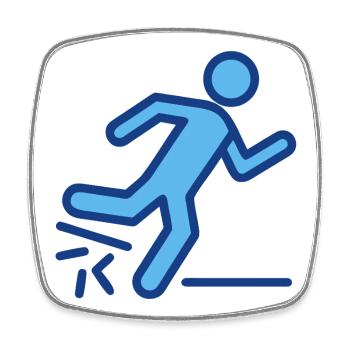 Silhouette dynamique bleue de coureur - Magnet carré - blanc - Devant