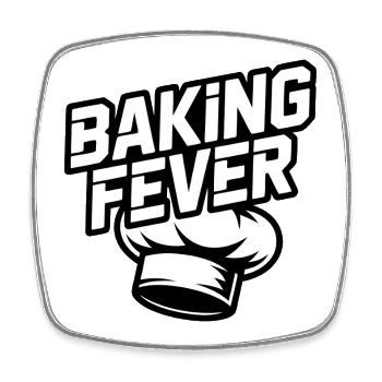 Logo de cuisine Baking Fever - Magnet carré - blanc - Devant