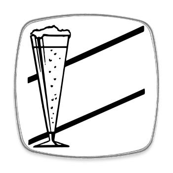 verre de bar - Magnet carré - blanc - Devant