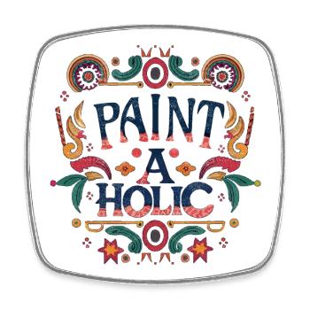 Paint-aholic - Square fridge magnet - white - Front