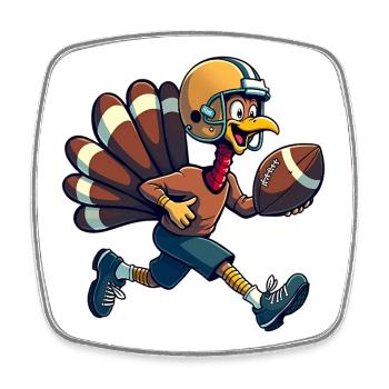 Thanksgiving Football Truthahn - Viereckiger Kühlschrankmagnet - Weiß - Vorne