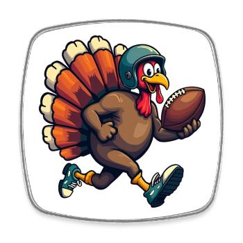 Thanksgiving Football Truthahn - Viereckiger Kühlschrankmagnet - Weiß - Vorne