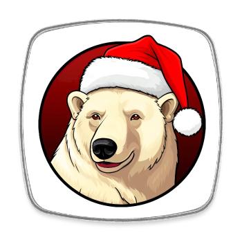 Eisbären Weihnachten - Viereckiger Kühlschrankmagnet - Weiß - Vorne