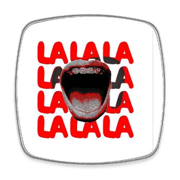 LALA Scream Typography - Square fridge magnet - white - Front