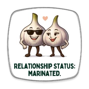Relation à l’ail Statut Mariné Dessin animé - Magnet carré - blanc - Devant