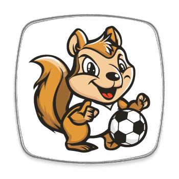 Football d’écureuil - Magnet carré - blanc - Devant
