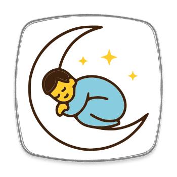 Bébé mignon sur la lune | Bonne nuit - Magnet carré - blanc - Devant