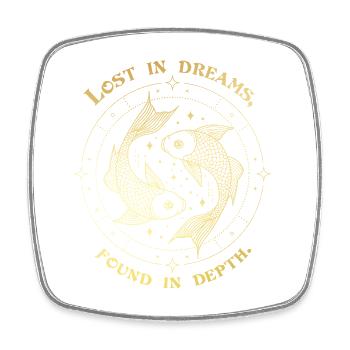Pisces Zodiac Sign – Dreamy Astrological Gift - Viereckiger Kühlschrankmagnet - Weiß - Vorne