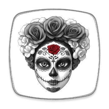 SANTA MUERTE - dark hell - Magnet carré - blanc - Devant