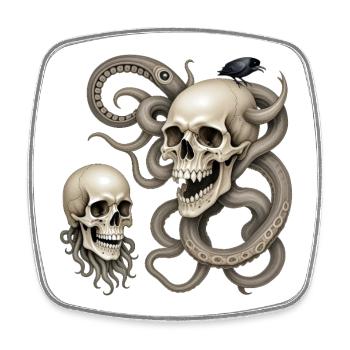 SKULL #1 - dark hell - Magnet carré - blanc - Devant