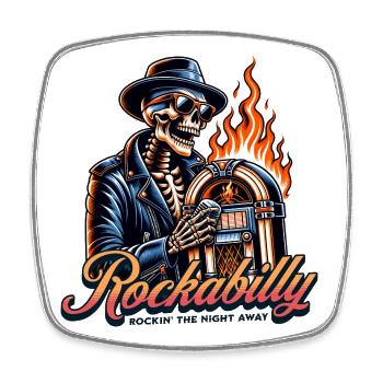 Rock and Roll Always and Forever Rockabilly 2025 - Viereckiger Kühlschrankmagnet - Weiß - Vorne