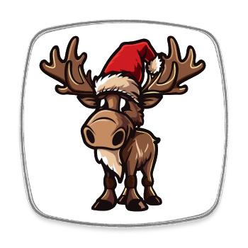 Elch Weihnachten - Viereckiger Kühlschrankmagnet - Weiß - Vorne