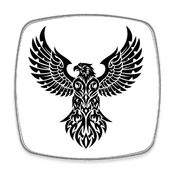 L’aigle tribal – symbole de force et de liberté - Magnet carré - blanc - Devant
