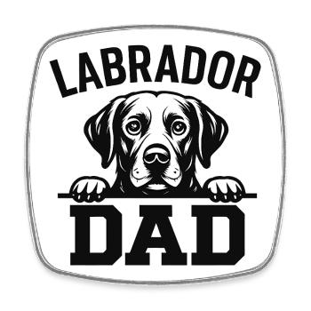 Labrador Dad - Viereckiger Kühlschrankmagnet - Weiß - Vorne