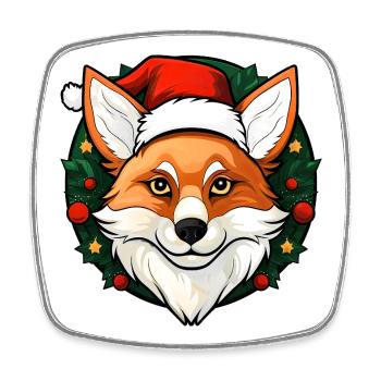 Füchse Weihnachten - Viereckiger Kühlschrankmagnet - Weiß - Vorne