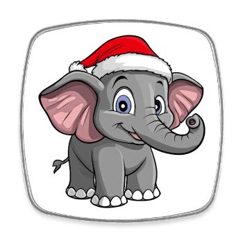 Elefanten Christmas - Viereckiger Kühlschrankmagnet - Weiß - Vorne