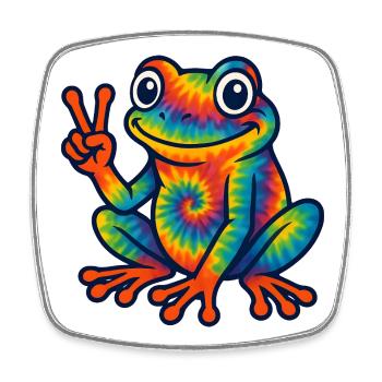 Tie Dye Frosch Liebhaber Herpetologie Frosch - Viereckiger Kühlschrankmagnet - Weiß - Vorne