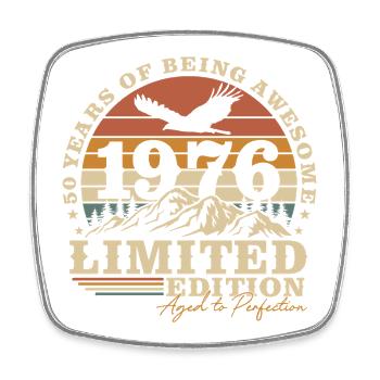 Cadeau du 50e anniversaire Vintage 1976 Naissance - Magnet carré - blanc - Devant