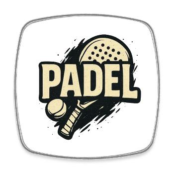 Padel Kraft Logo - Magnet carré - blanc - Devant