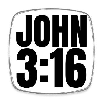 Johannes 3:16 Christliche Gläubigenkirche Johannes - Viereckiger Kühlschrankmagnet - Weiß - Vorne
