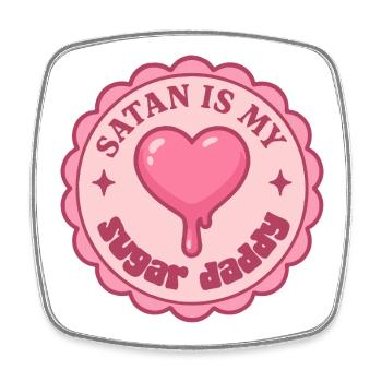 Love Badge Punk Rose - Square fridge magnet - white - Front