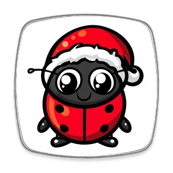 Marienkäfer Weihnachten - Viereckiger Kühlschrankmagnet - Weiß - Vorne