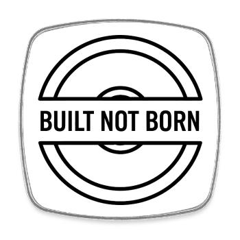 Construit pas né - Dicton motivant Gym - Magnet carré - blanc - Devant
