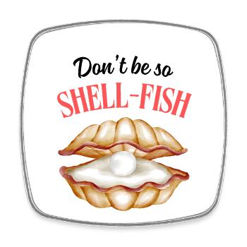 Shell-Fish Pearl - Square fridge magnet - white - Front