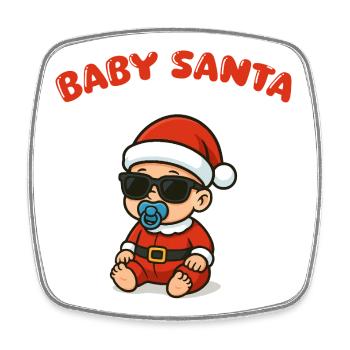 Baby Santa Weihnachten - Viereckiger Kühlschrankmagnet - Weiß - Vorne
