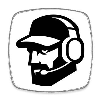 Cooler Gamer mit Bart und Kopfhörer - Porträt - Viereckiger Kühlschrankmagnet - Weiß - Vorne