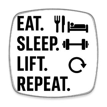 Eat Sleep Lift Repeat - Square fridge magnet - white - Front