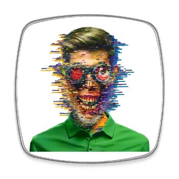 ICH BIN NUR EIN GLITCH – Geek & Science-Fiction - Viereckiger Kühlschrankmagnet - Weiß - Vorne