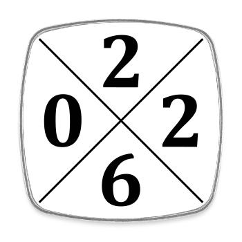 2026 - Square fridge magnet - white - Front
