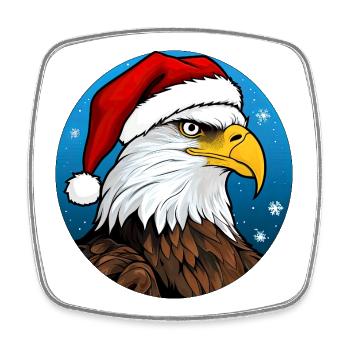 Adler Weihnachtsmann - Viereckiger Kühlschrankmagnet - Weiß - Vorne