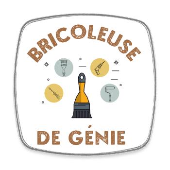 Bricoleuse de génie - Magnet carré - blanc - Devant