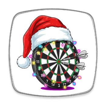 Cible de fléchettes avec Bande dessinée du Chapeau du Père Noël - Magnet carré - blanc - Devant