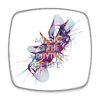 Music is the rhythm of life - Square fridge magnet - white - Front