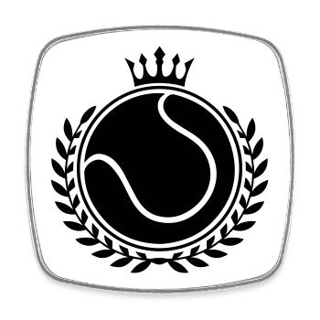 Symbole du tennis - Magnet carré - blanc - Devant