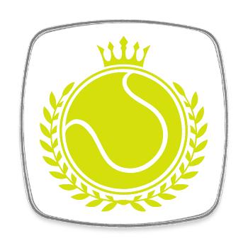 Symbole du tennis - Magnet carré - blanc - Devant
