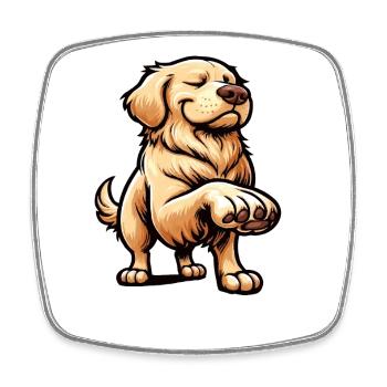 Talk to the Paw Golden Retriever Goldie Goldies - Viereckiger Kühlschrankmagnet - Weiß - Vorne