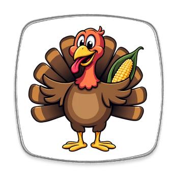 Thanksgiving Lustiger Thanksgiving Truthahn - Viereckiger Kühlschrankmagnet - Weiß - Vorne
