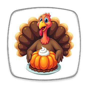 Thanksgiving Lustiger Thanksgiving Truthahn - Viereckiger Kühlschrankmagnet - Weiß - Vorne