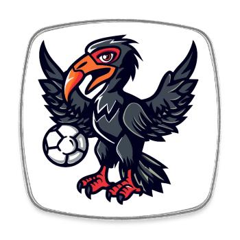 Arrow Crow Ball Hero - Square fridge magnet - white - Front