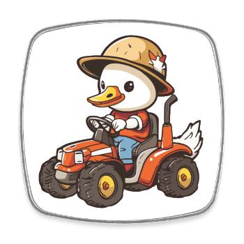 Éleveur de tracteurs d’oies - Magnet carré - blanc - Devant