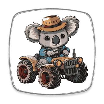 Éleveur de tracteurs koala - Magnet carré - blanc - Devant