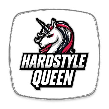 Hardstyle Queen Unicorn Design - Square fridge magnet - white - Front