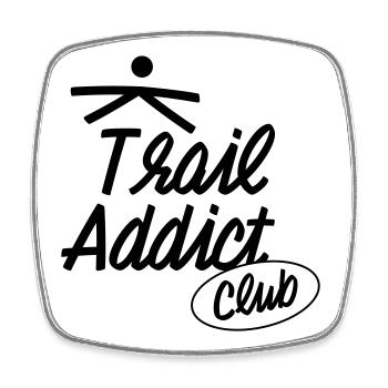 Trail Addict Club - Viereckiger Kühlschrankmagnet - Weiß - Vorne