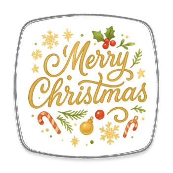 Merry Christmas Decoration Jewelry - Square fridge magnet - white - Front