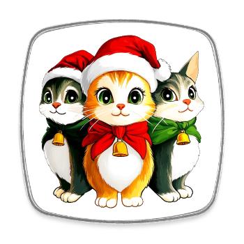 Kitten Christmas - Square fridge magnet - white - Front